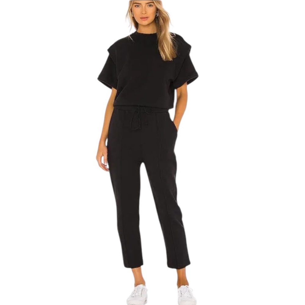 PISTOLA REVOLVE Clarisse Jumpsuit Frech Terry Black Sz M
